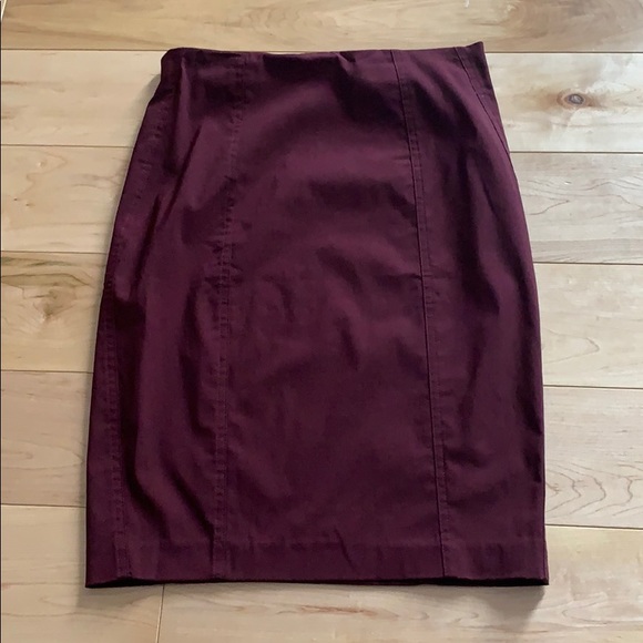 Burgundy Pencil Skirt Sz 2 - Picture 2 of 5